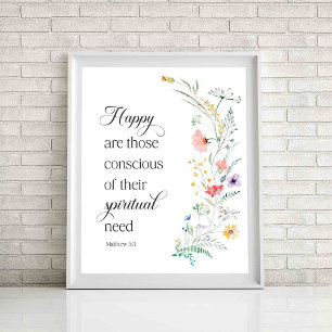 Poster Texto do Ano JW 2026 com Flores de primavera Matth