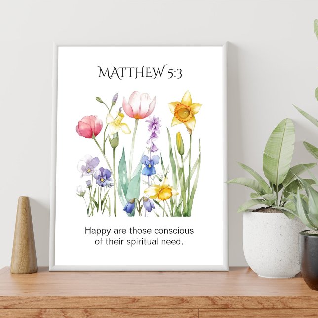 Poster Texto do Ano JW 2026 com Flores em Aquarela (Criador carregado)