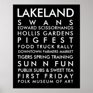 Pôster Texto do branco da história 16x20 de Lakeland