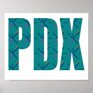 Poster Texto do Carpete do Aeroporto de Portland PDX