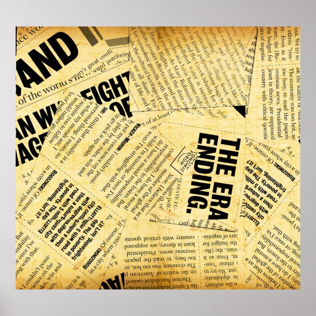 Poster Texto do jornal com papel antigo (Frente)