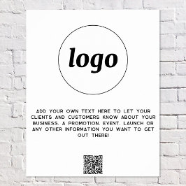 Poster Texto do Logotipo Código QR Promocional Empresaria