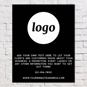 Poster Texto do Logotipo Promocional Empresarial Preto