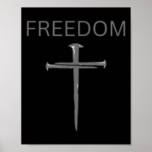 Poster Texto Dom Cristão, Cruz Pregos Fé & Religião