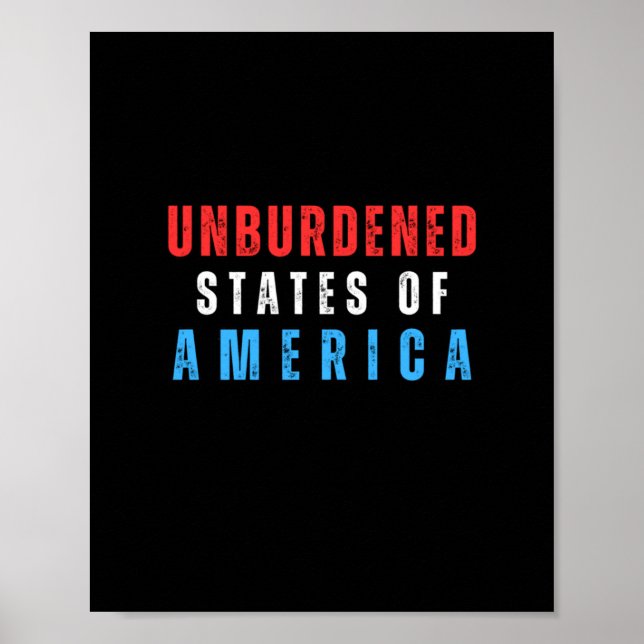 Poster Texto Dos Estados Da América Sem Encargos (Frente)