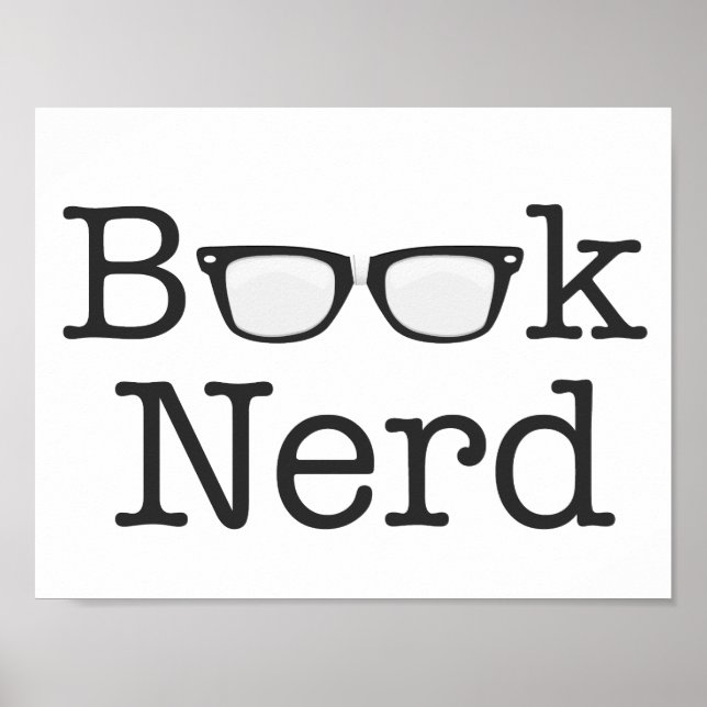 Pôster Texto dos óculos engraçados do Nerd do Livro (Frente)