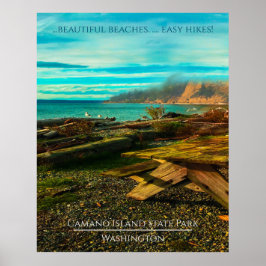 Poster Texto editável e foto do Parque Estadual de Camano