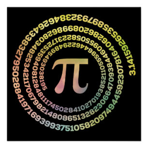 Pôster Texto Espiral Feliz Pi Day Engraçado Escola Matemá