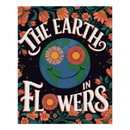 Pôster Texto Inspirador de Arte Flor Colorida