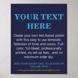 Poster Texto Moderno Personalizado Azul