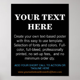 Poster Texto Moderno Personalizado Preto