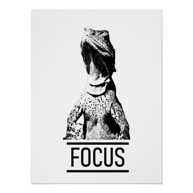 Pôster Texto Motivacional de Foco | Lagarto (Frente)