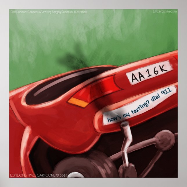 Poster Texto Não e Rick de Unidade Londres Engraçado Post (Frente)