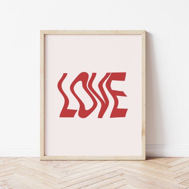 Poster Texto ondulado "Amor" minimalista retroralista (Criador carregado)