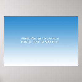 Poster Texto para Adicionar Foto Trabalho de arte Azul Pe