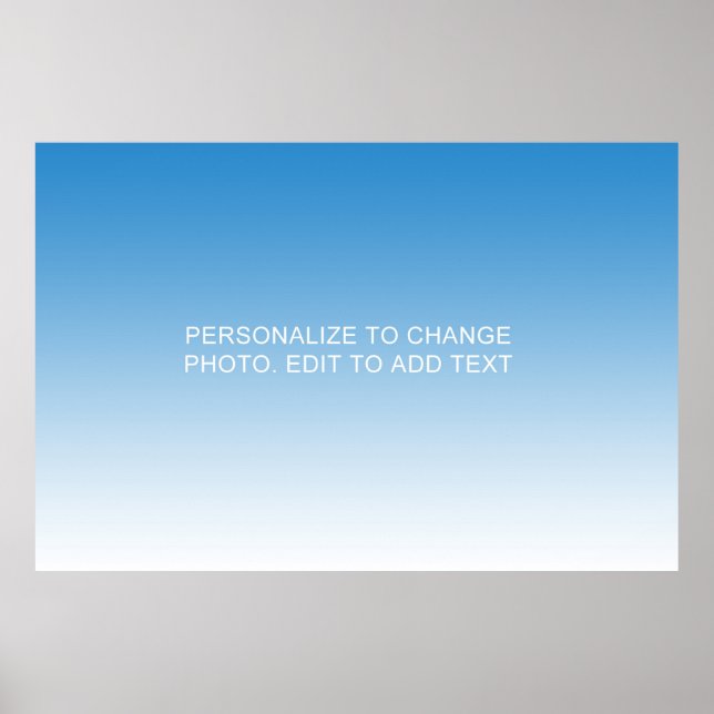 Poster Texto para Adicionar Foto Trabalho de arte Azul Pe (Frente)