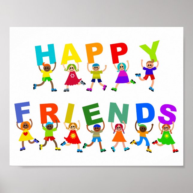 Poster Texto para Amigos Felizes Cartoon de Cartoons Dive (Frente)