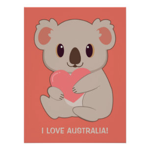 Pôster Texto Personalizado Amor Koala