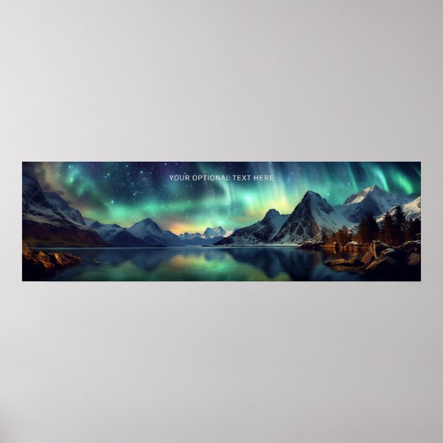 Poster Texto personalizado Aurora Borealis (Frente)