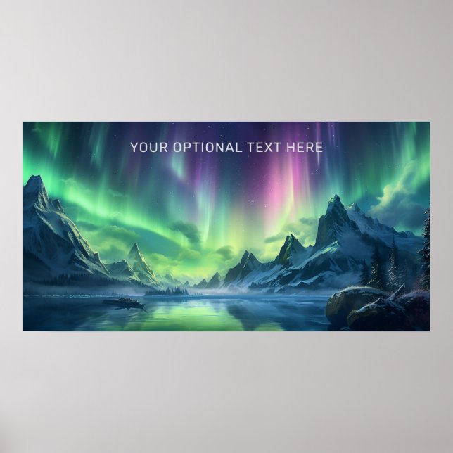 Poster Texto personalizado Aurora Borealis (Frente)