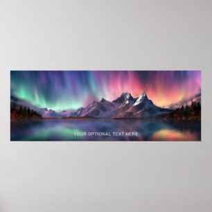 Poster Texto personalizado Aurora Borealis