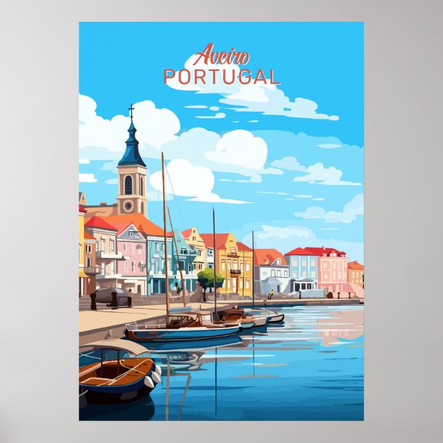 Poster Texto Personalizado Aveiro Portugal (Frente)