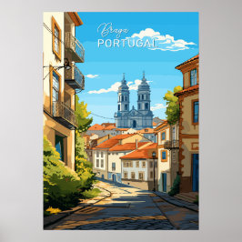 Poster Texto Personalizado Braga Portugal