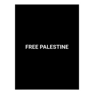 Pôster Texto personalizado branco preto da Palestina livr