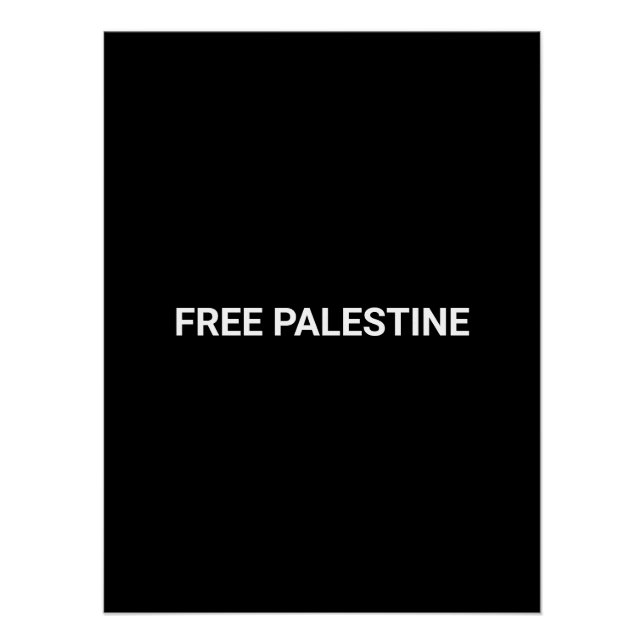 Pôster Texto personalizado branco preto da Palestina livr (Frente)
