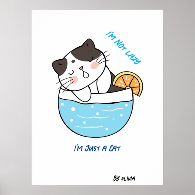 Poster Texto Personalizado De Humor De Gato Sarcástico Mu (Frente)