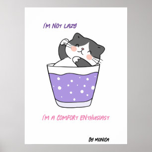 Poster Texto Personalizado De Humor Sarcástico De Gato Pr