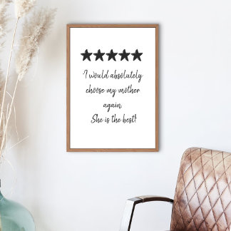 Poster Texto Personalizado de Revisão de Melhor Mãe Amor 