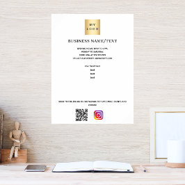 Poster Texto personalizado do logotipo de empresa qr code