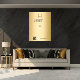 Poster texto personalizado do logotipo de negócios Dourad