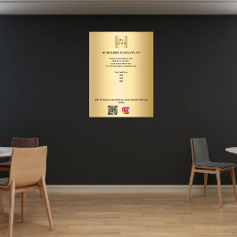 Poster texto personalizado do logotipo de negócios Dourad