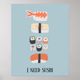 Poster Texto Personalizado do Roll Maki Maki Japonês Sus