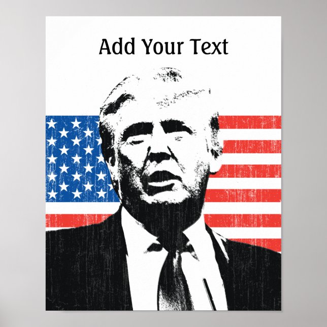 Poster Texto Personalizado do Sinalizador Americano Donal (Frente)
