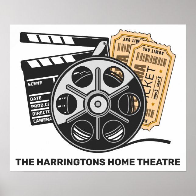 Poster Texto personalizado e filme colorido (Frente)