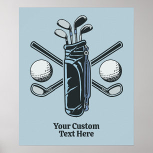 Poster Texto Personalizado e Golfe de Cor
