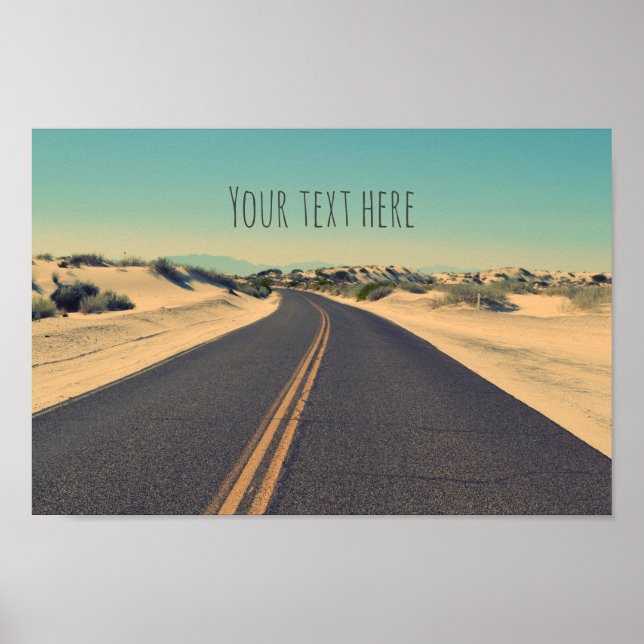 Poster texto personalizado estrada do deserto (Frente)