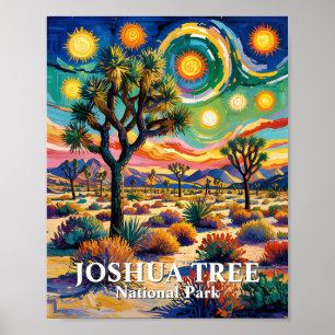 Poster Texto Personalizado Joshua Tree Van Gogh Deserto C