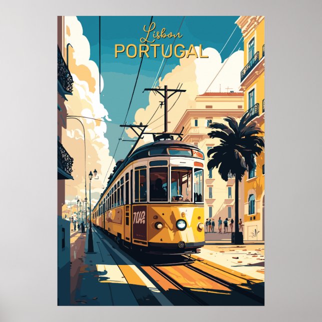 Poster Texto personalizado Lisboa Portugal (Frente)