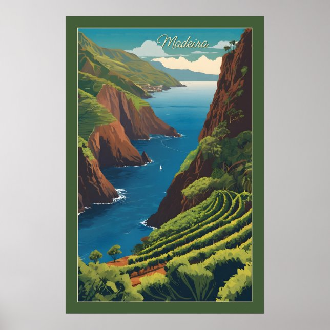 Poster Texto Personalizado Madeira Portugal (Frente)