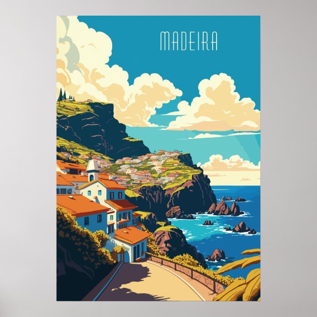 Poster Texto Personalizado Madeira Portugal (Frente)