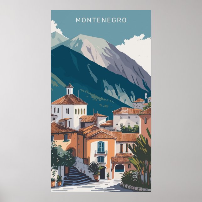 Poster Texto Personalizado Montenegro (Frente)
