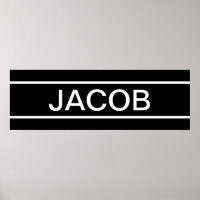 Texto personalizável | Preto e Branco Moderno Negr