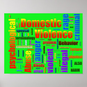 Pôster Texto relacionado do abuso da violência doméstic