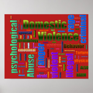Pôster Texto relacionado do abuso da violência doméstic