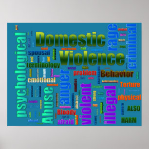 Poster Texto relacionado do abuso da violência doméstic