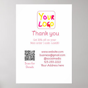 Poster texto simples mínimo adicione seu logotipo/design